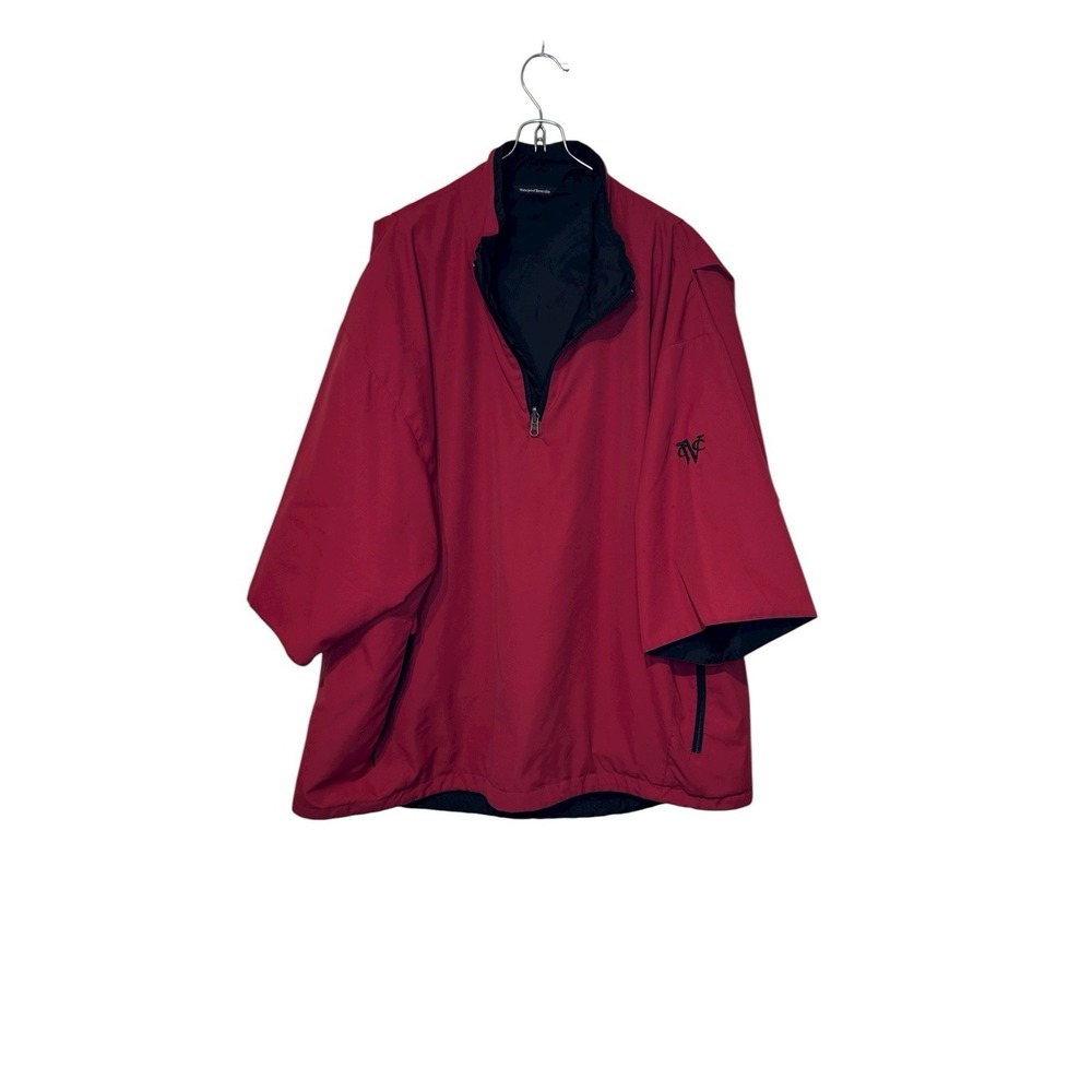 Zero Restriction Men Jacket 1/4‎ Zip Pullover Waterproof Reversible Red Black XL